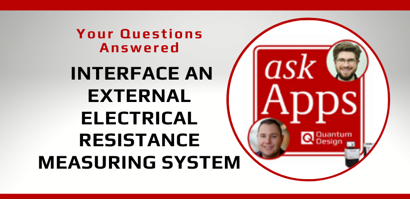 How do we interface an external electrical resistance measuring system to the Dynacool PPMS or MPMS3 system?